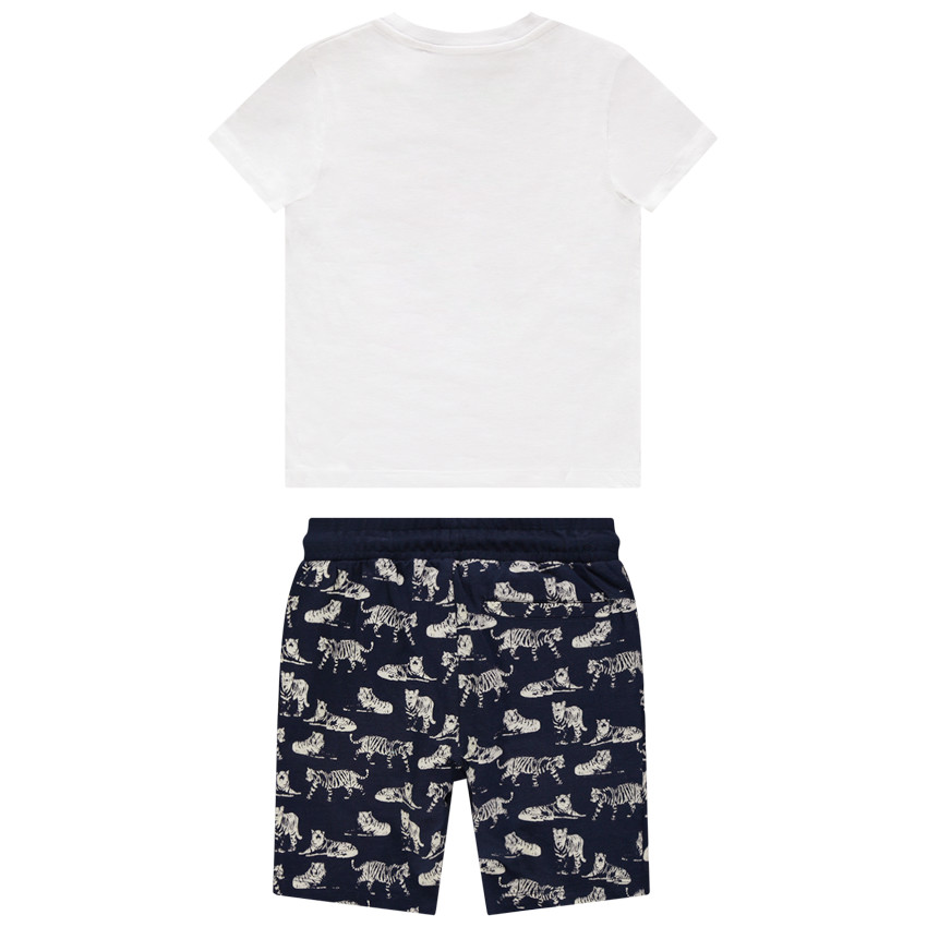 Conjunto camiseta manga corta y bermudas print tigres 