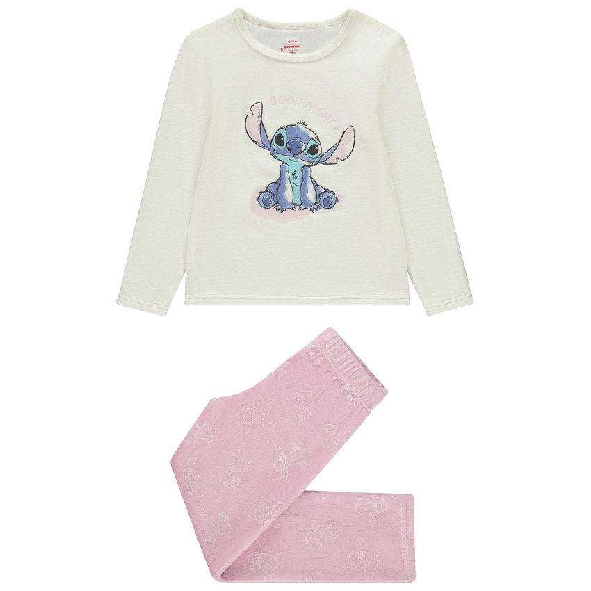 Pijama de 2 piezas de terciopelo con estampado Stitch niña 