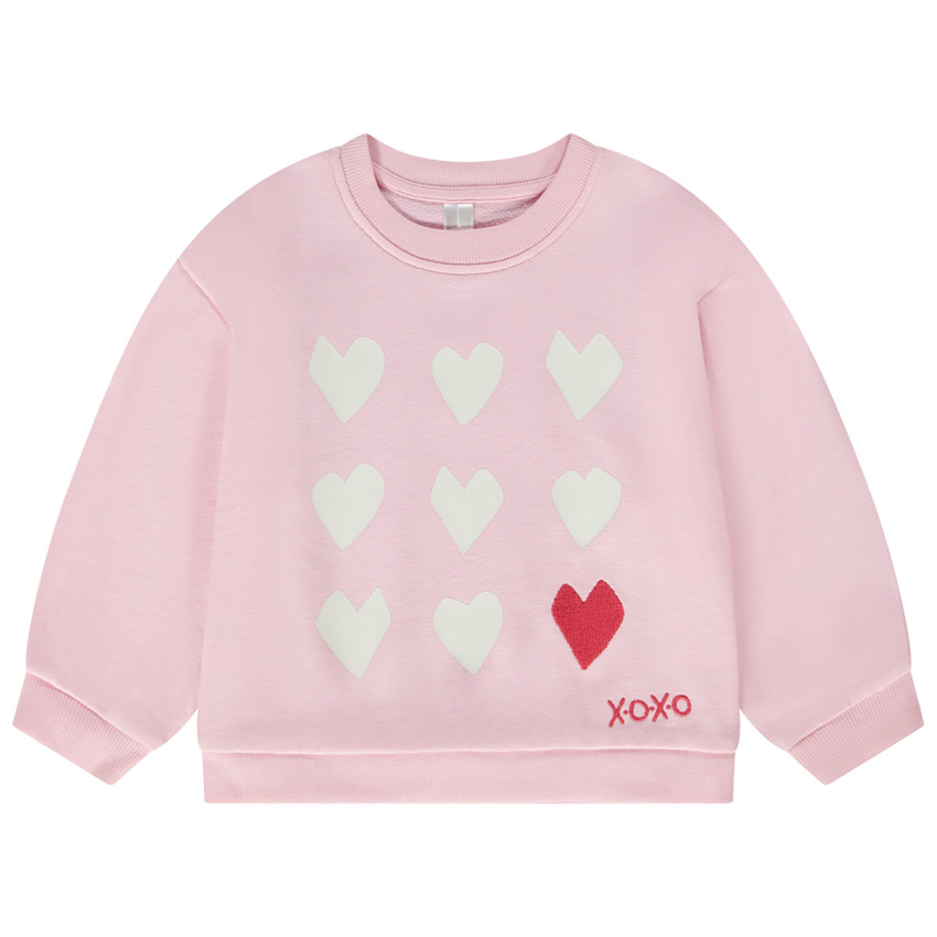 Sudadera oversize de felpa con motivos de corazones para bebé niña  Additional Sudadera oversize de felpa con motivos de corazones para bebé niña