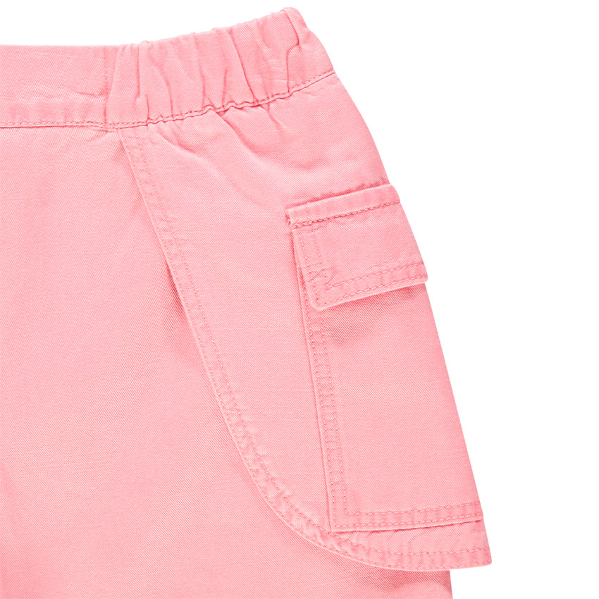 Short en twill à pan arrondi et poche 
