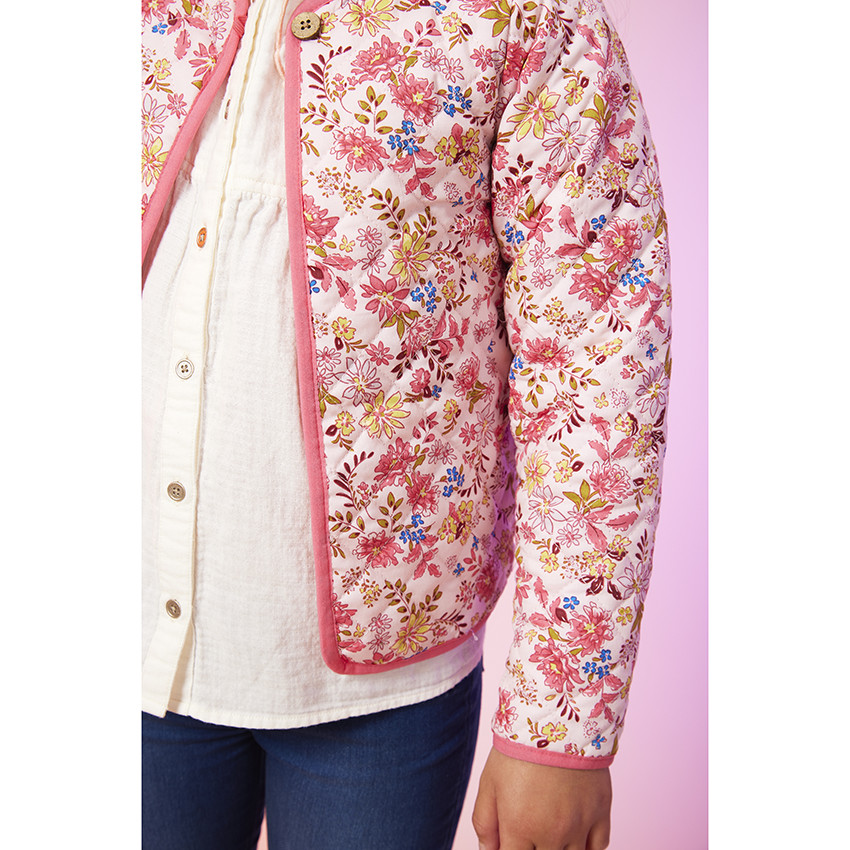 Chaqueta acolchada reversible con estampado floral para niña 