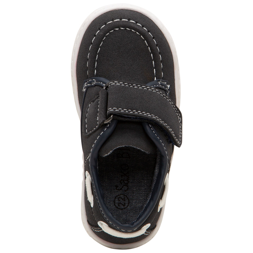 Zapatillas tipo barco con velcro y cordones decorativos en el cuello 