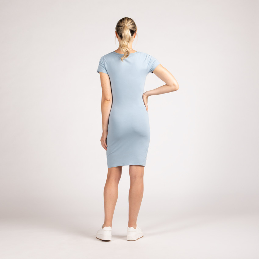 Vestido premamá ajustado liso con efecto cruzado 