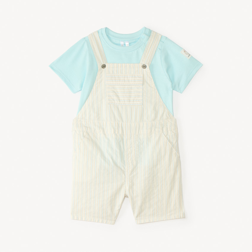 Conjunto de tirantes y camiseta de manga corta lisa para bebé niño 