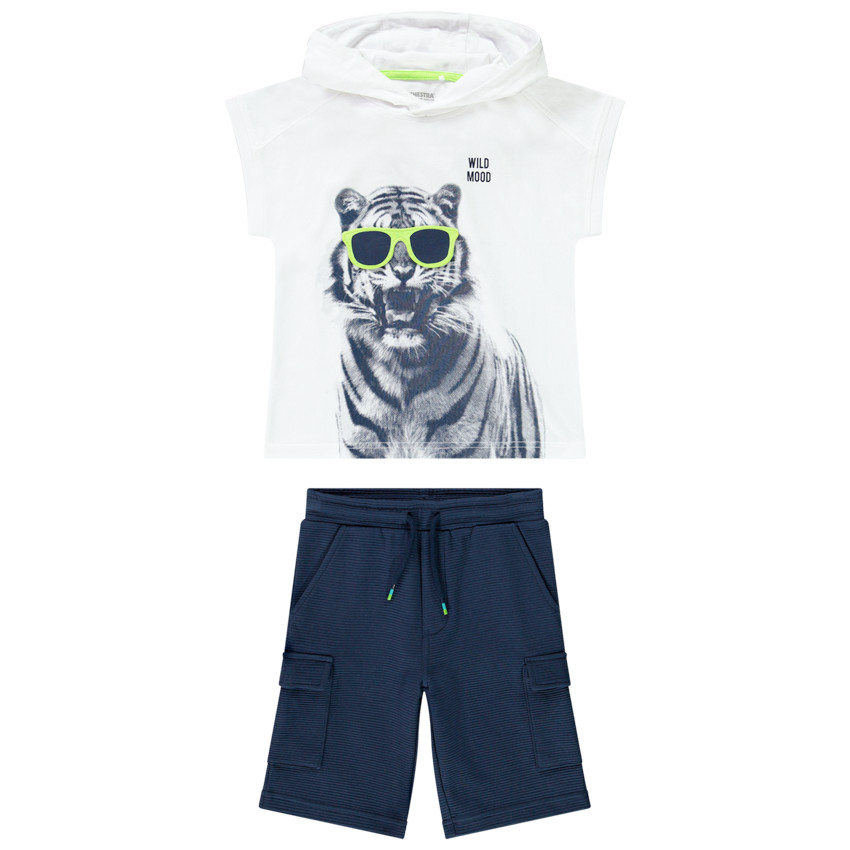 Conjunto de playa con camiseta sin mangas con capucha y bermuda para niño  Additional Conjunto de playa con camiseta sin mangas con capucha y bermuda para niño