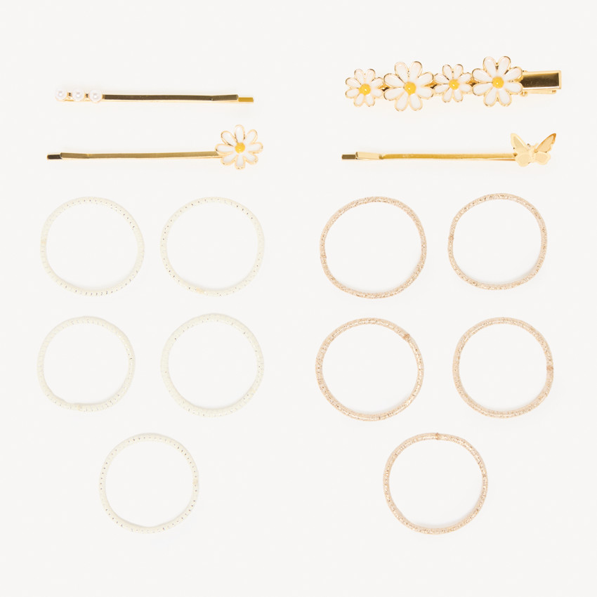Conjunto de 4 horquillas + 10 gomas 