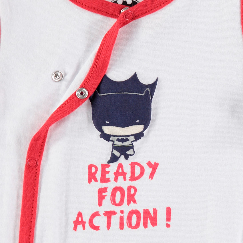 Pack de 2 peleles de algodón estampados de Batman para bebé niño 