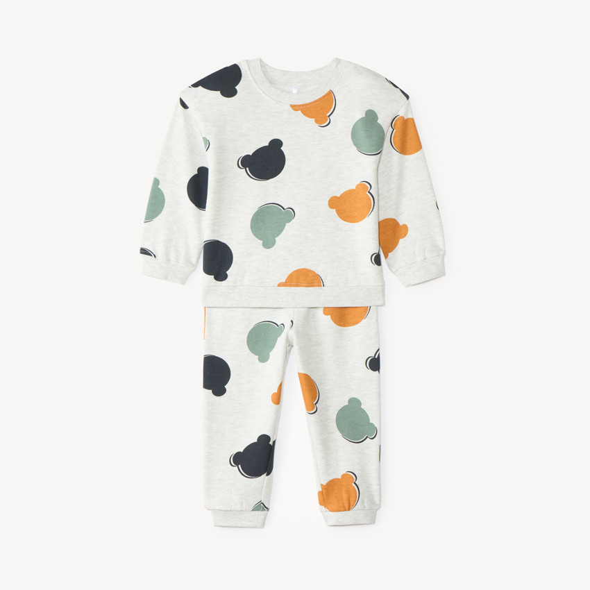 Conjunto de chándal para bebé niño con estampado de oso. 