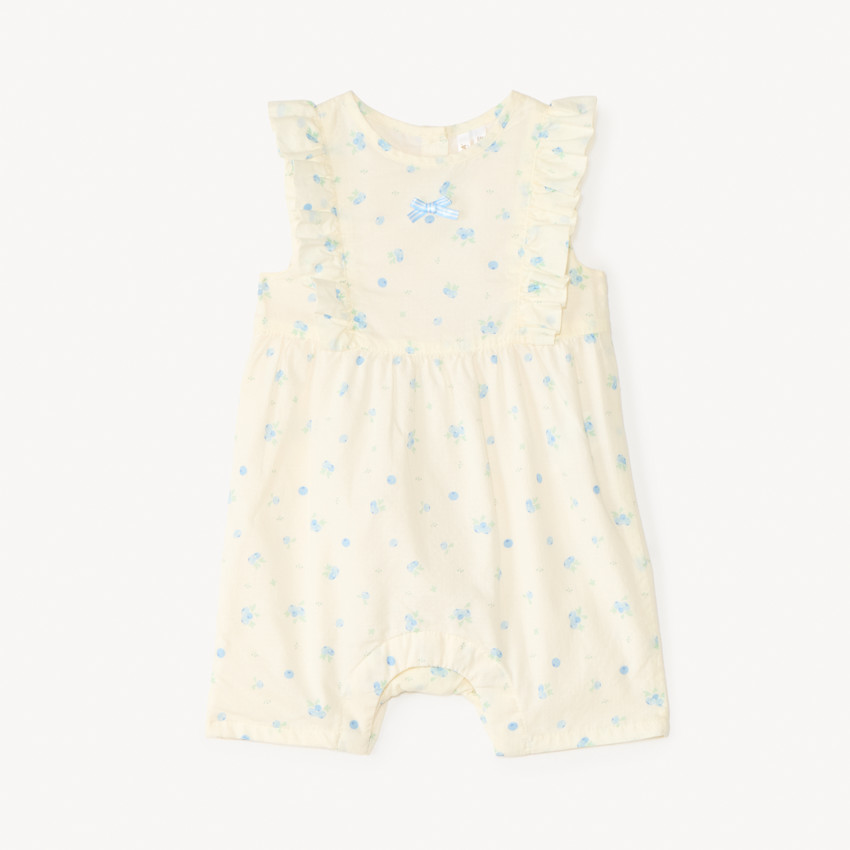 Mono corto impreso de arándanos para niña bebé 