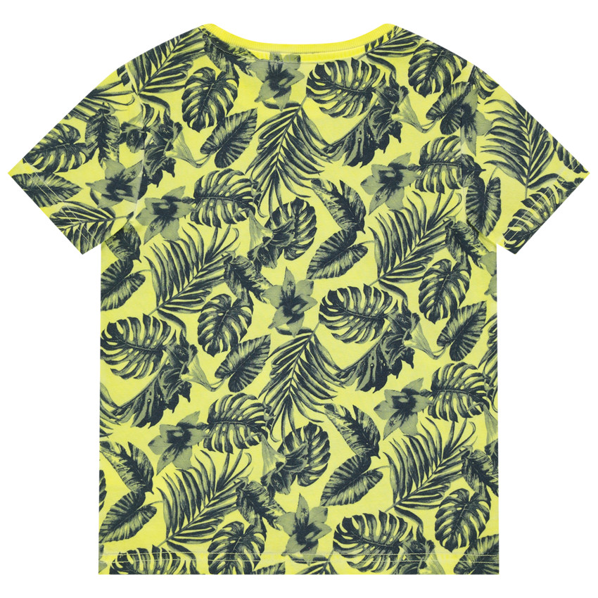 Camiseta manga corta estampado vegetal all-over 