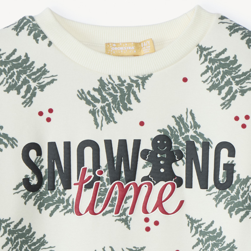 Sweat molleton imprimé sapins pour garçon 