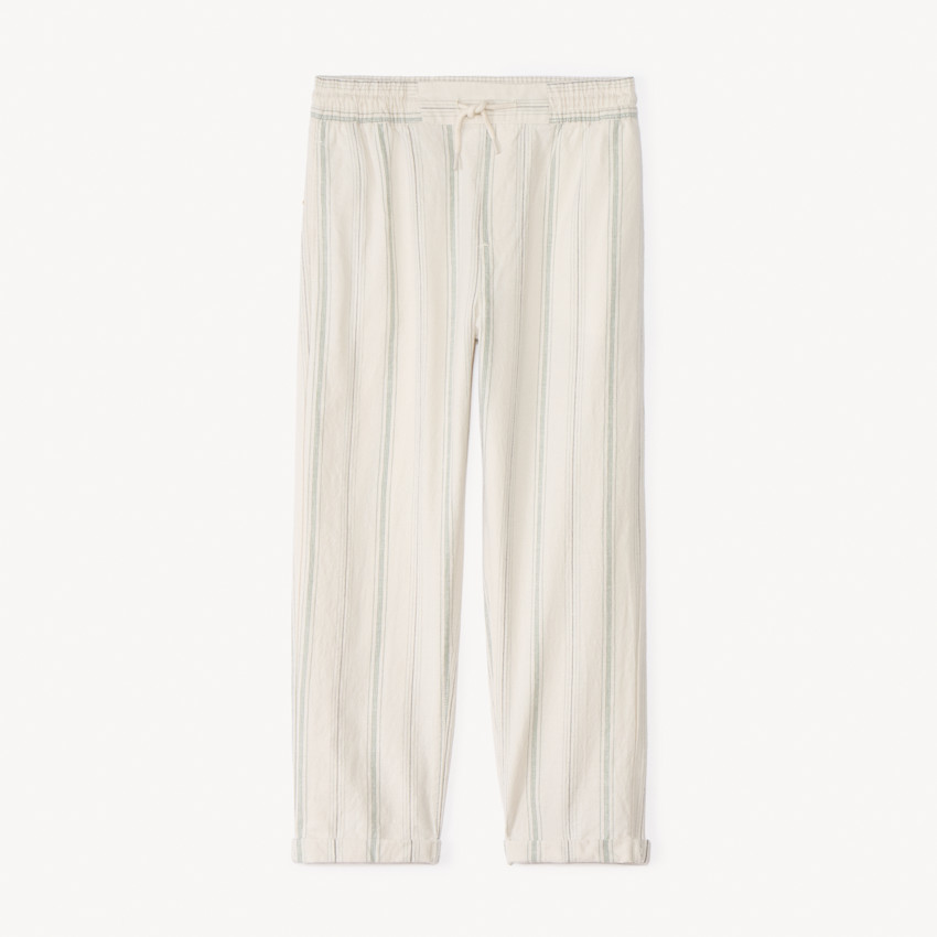 Pantalón recto de tela rayada niño 