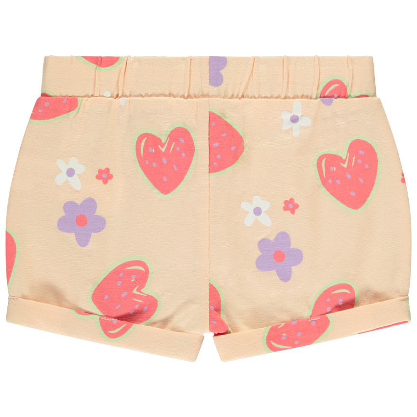 Pack de 4 shorts fantasía en punto slub para bebé niña 