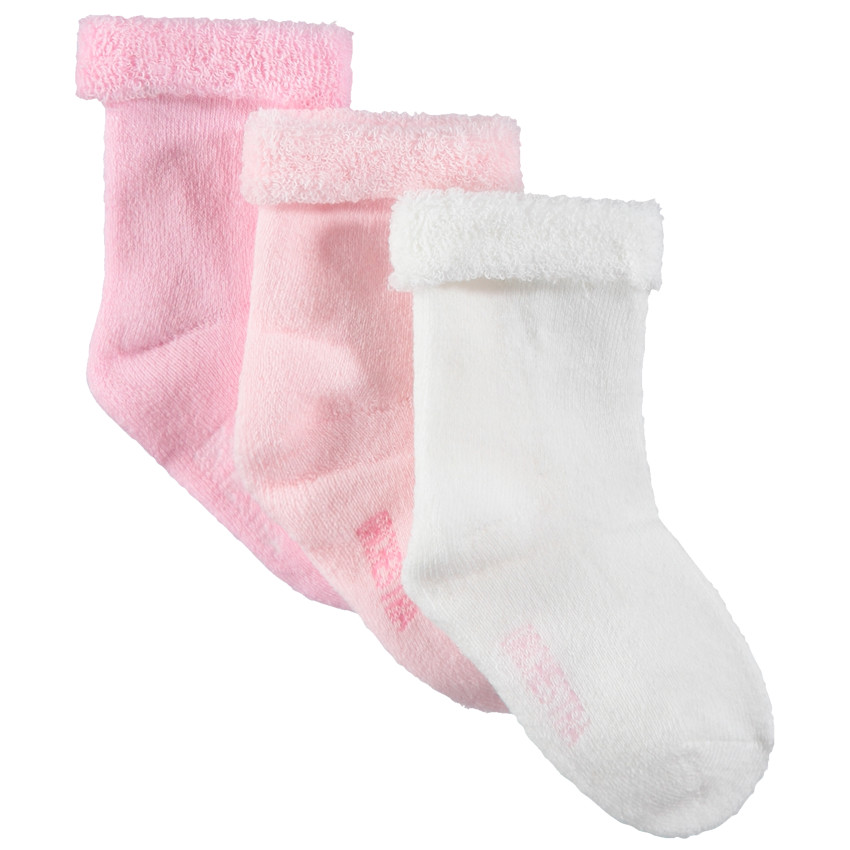 Pack de 3 pares de calcetines lisos en rizo para bebé niño 