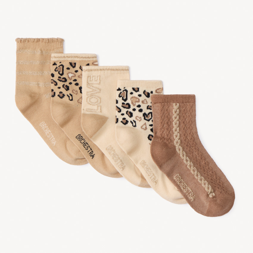 Lote de 5 pares de calcetines normales con estampado fantasía leopardo 