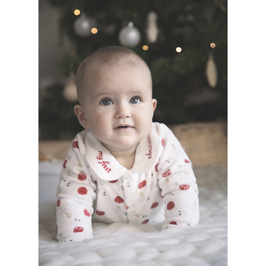 Pelele terciopleo motivo navideño 