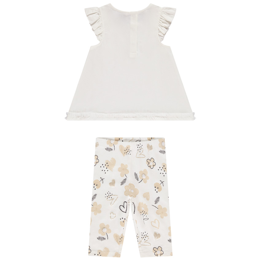 Conjunto de ceremonia con túnica y pantalón impreso para bebé niña 