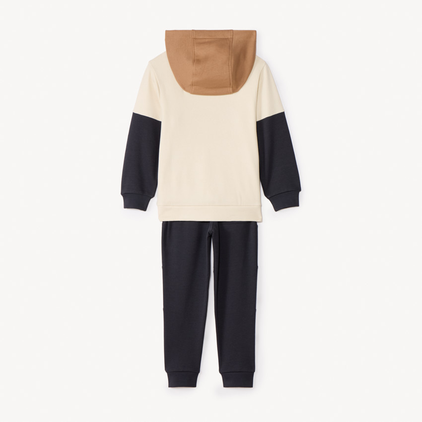 Conjunto de chándal de felpa con efecto color block para niño 