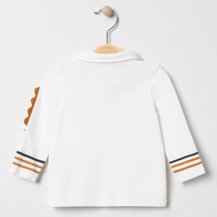 Polo manga larga con bandas y erizo estampado  