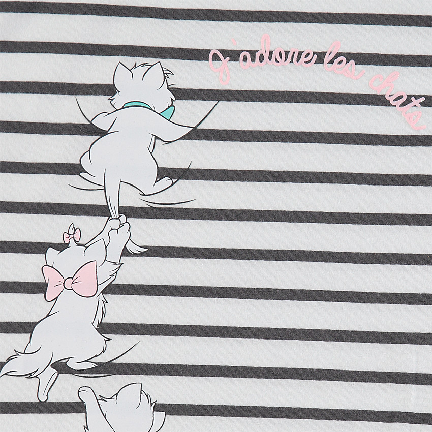Pijama de punto con parte superior de rayas con estampado de Aristogatos ©Disney   Additional Pijama de punto con parte superior de rayas con estampado de Aristogatos ©Disney