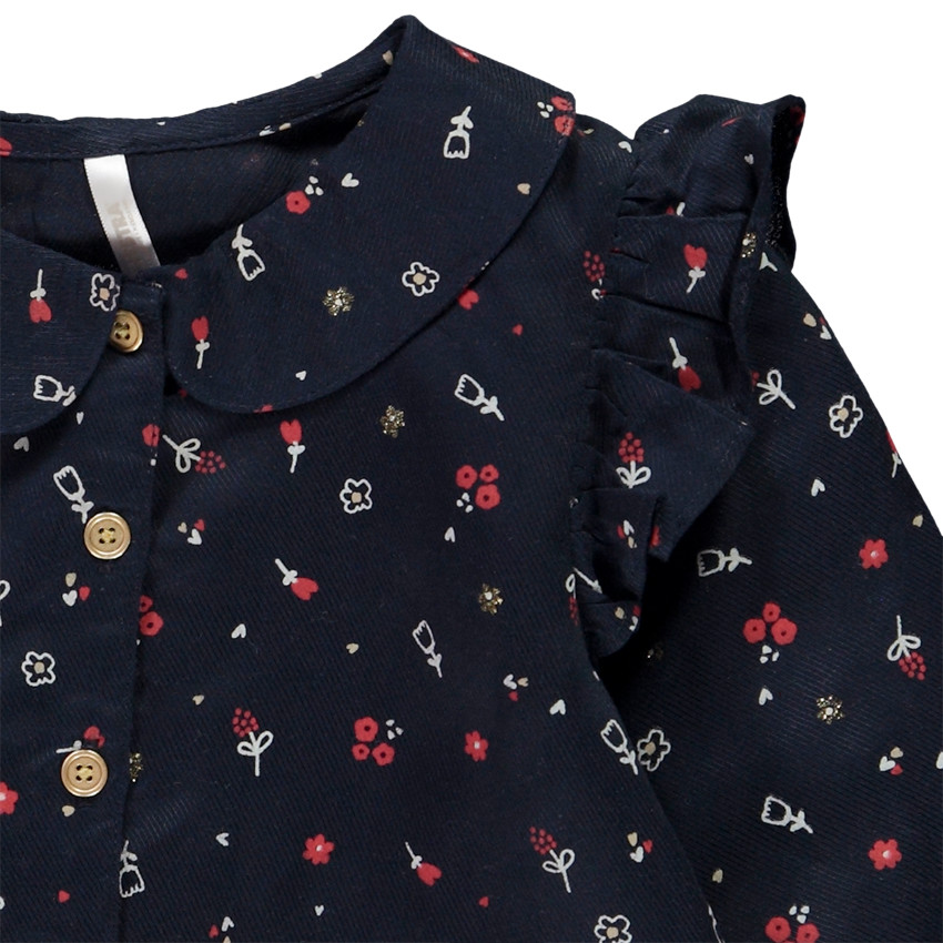 Túnica de manga larga con nudo y estampado de flores para bebé niña 