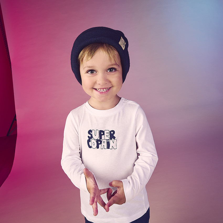 Camiseta de manga larga con estampado "Super Copain" para bebé niño 