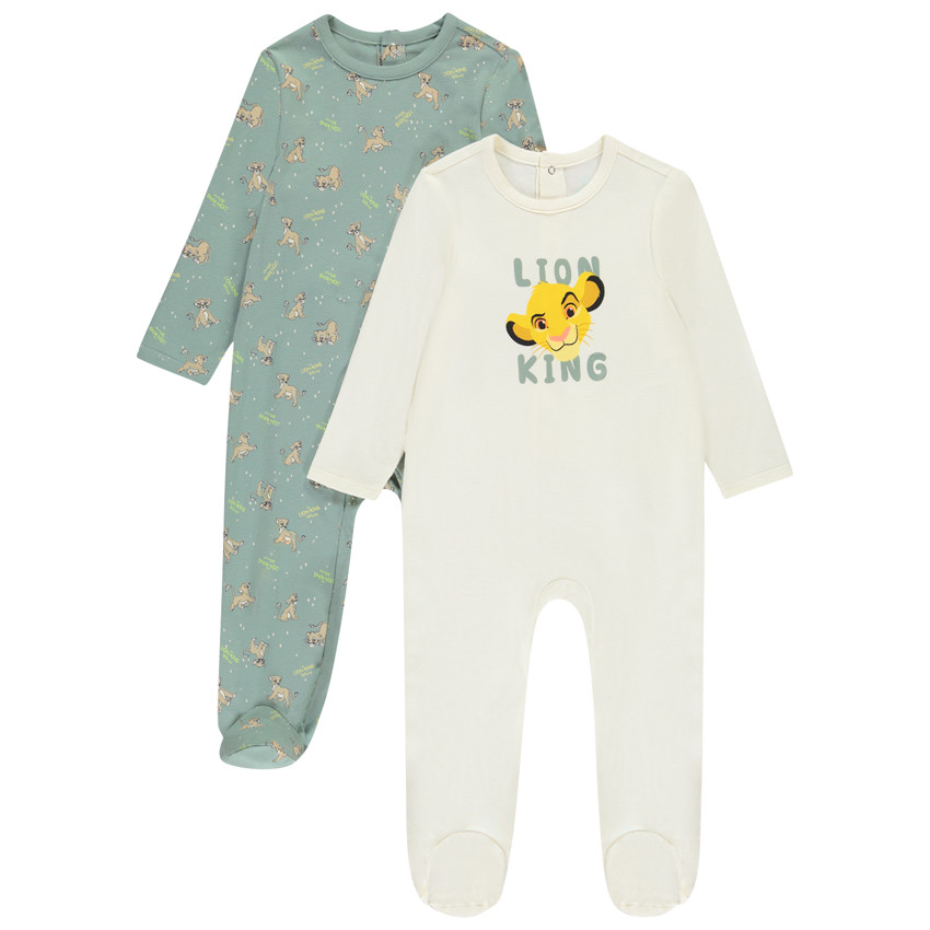 Lote de 2 peleles Simba Disney para bebé niño con aberturas diferentes según la edad. 