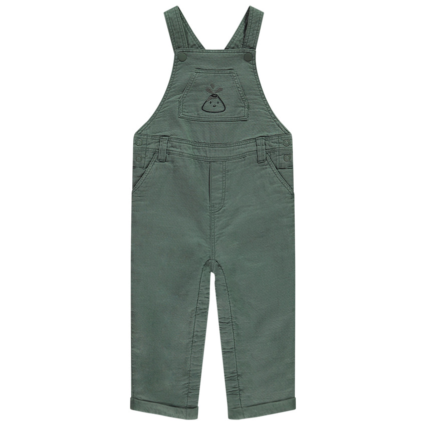 Pelele largo de tela con volcán bordado para bebé niño 