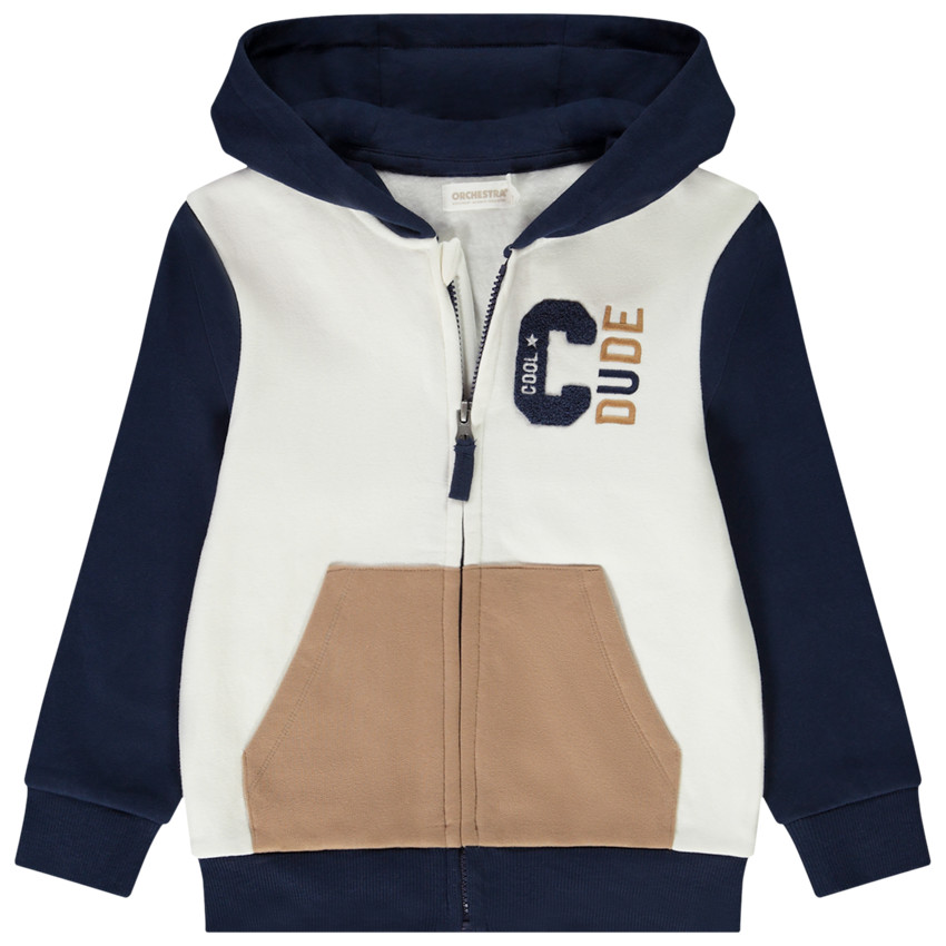Gilet à capuche effet coloblock en molleton pour garçon 