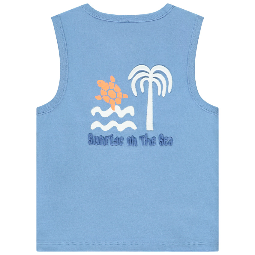 Camiseta sin mangas lisa con bordados 3D para bebé niño 