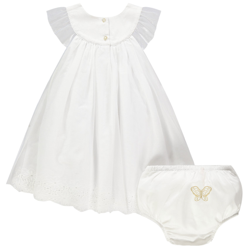 Robe de cérémonie à papillons dorés pailletés et bloomer 