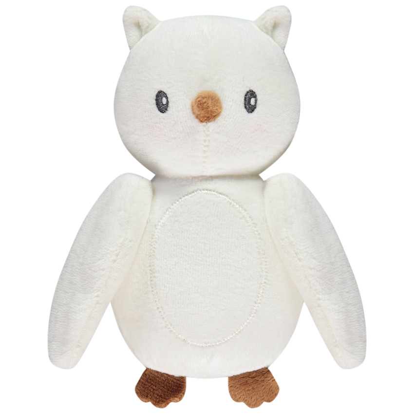 Peluche búho de terciopelo con sonajero para bebé 