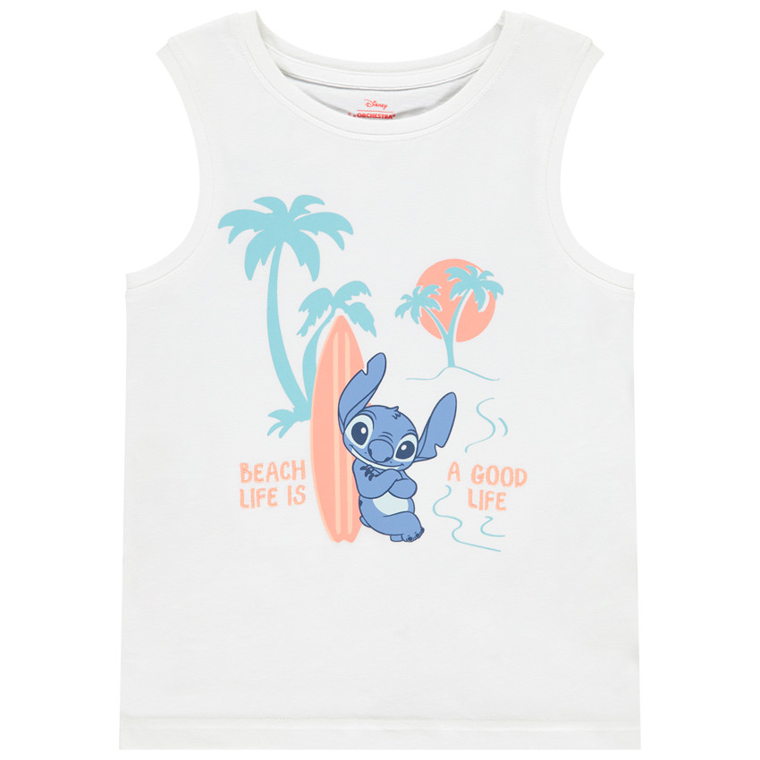 Camiseta sin mangas lisa Stitch Disney para niño 