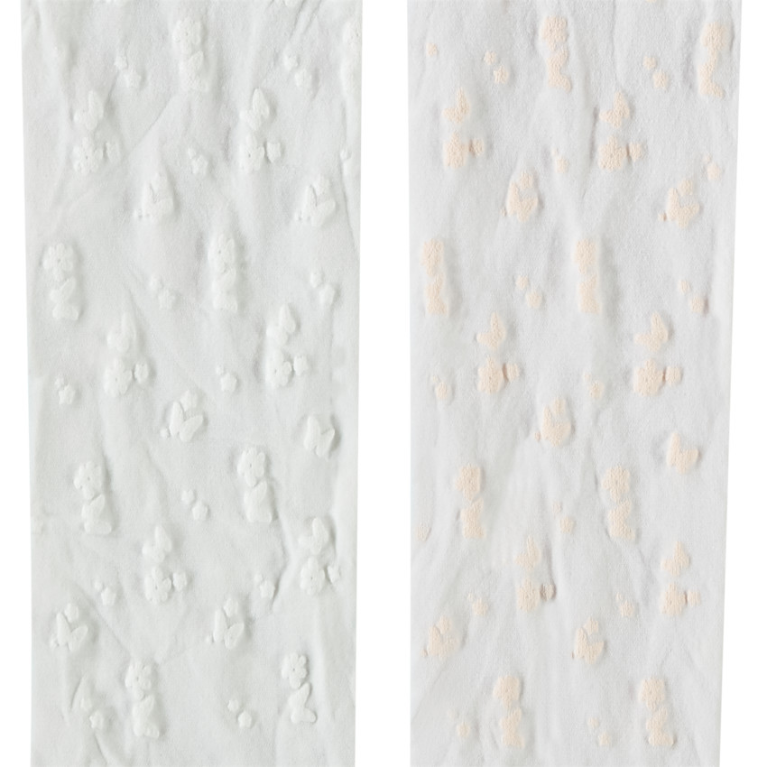 Lote de 2 medias finas con motivos florales en relieve para bebé niña 