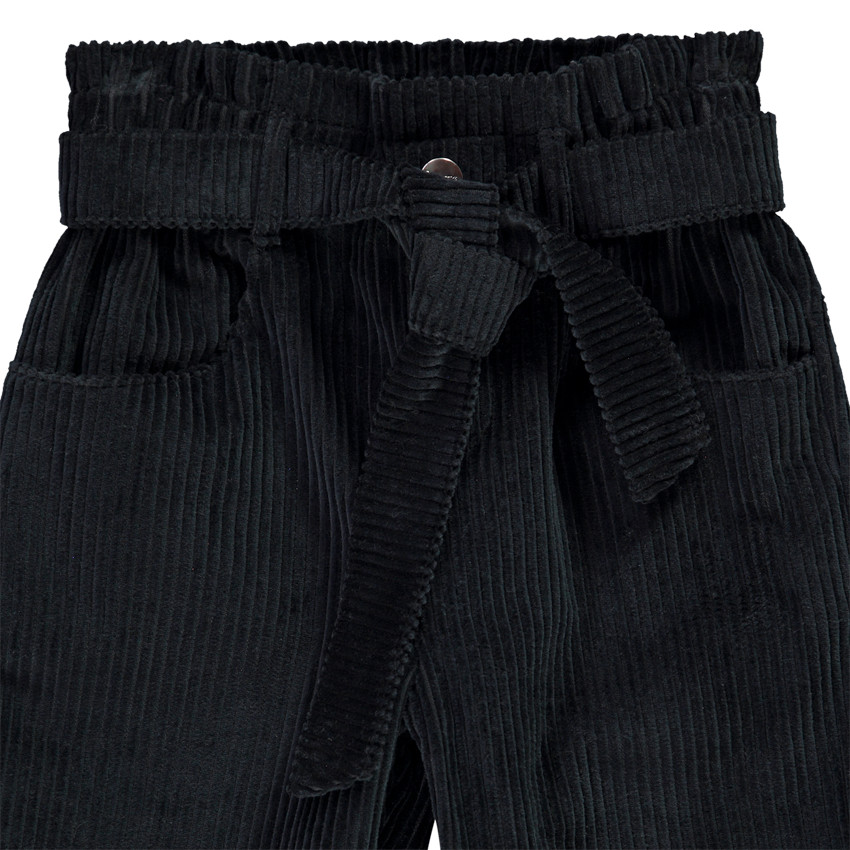 Pantalón paperbag en terciopelo acanalado para niña Main Pantalón paperbag en terciopelo acanalado para niña