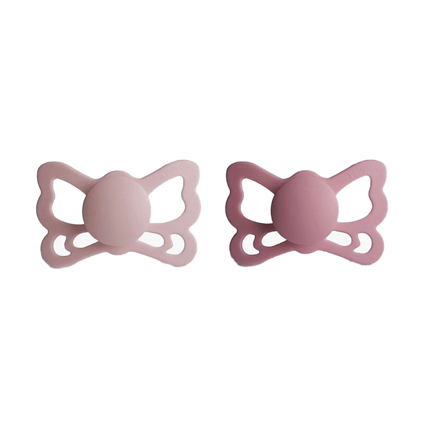 Lot de 2 sucettes silicone T2 Butterfly blush/cedar 