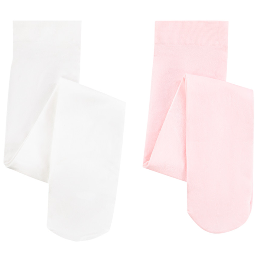 Juego de 2 medias finas rosa pálido/blanco Main Juego de 2 medias finas rosa pálido/blanco