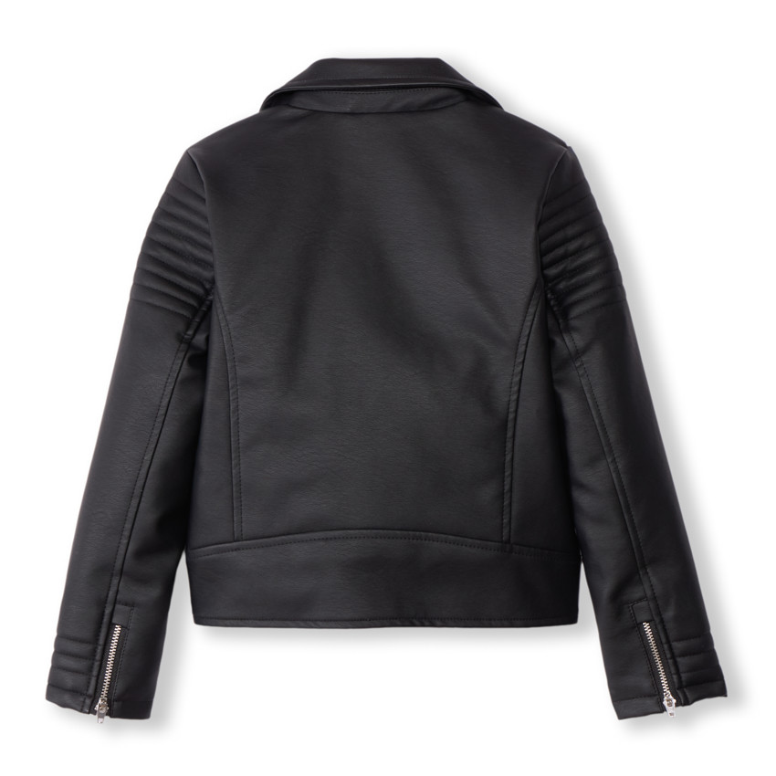 Chaqueta perfecta de poliuretano con forro de sherpa para niña 