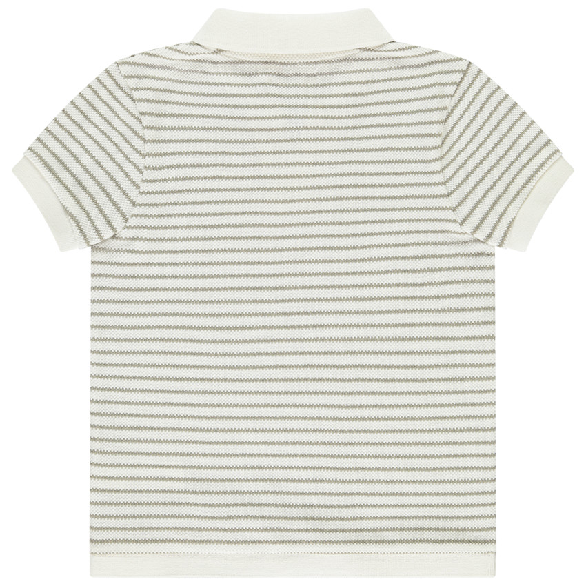 Polo de manga corta con cuello en V y rayas para niño 
