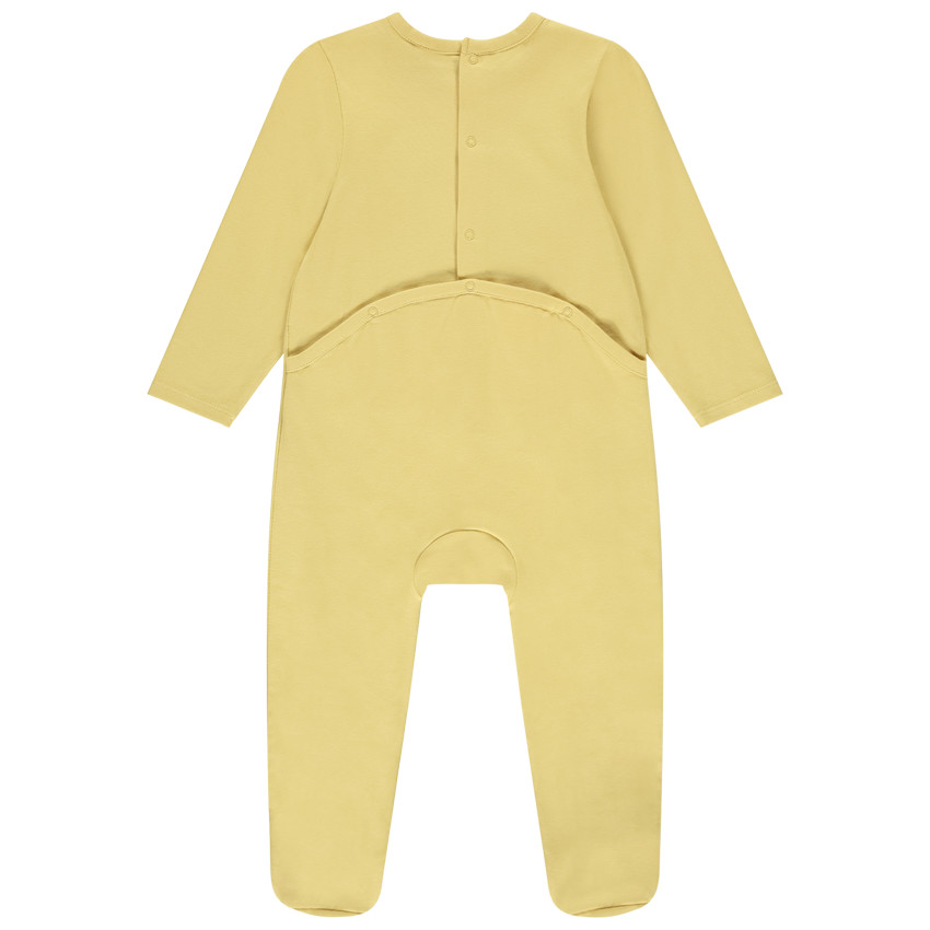 Pelele con motivo de oso y solapas 3D para bebé niño con aberturas diferentes según la edad. 