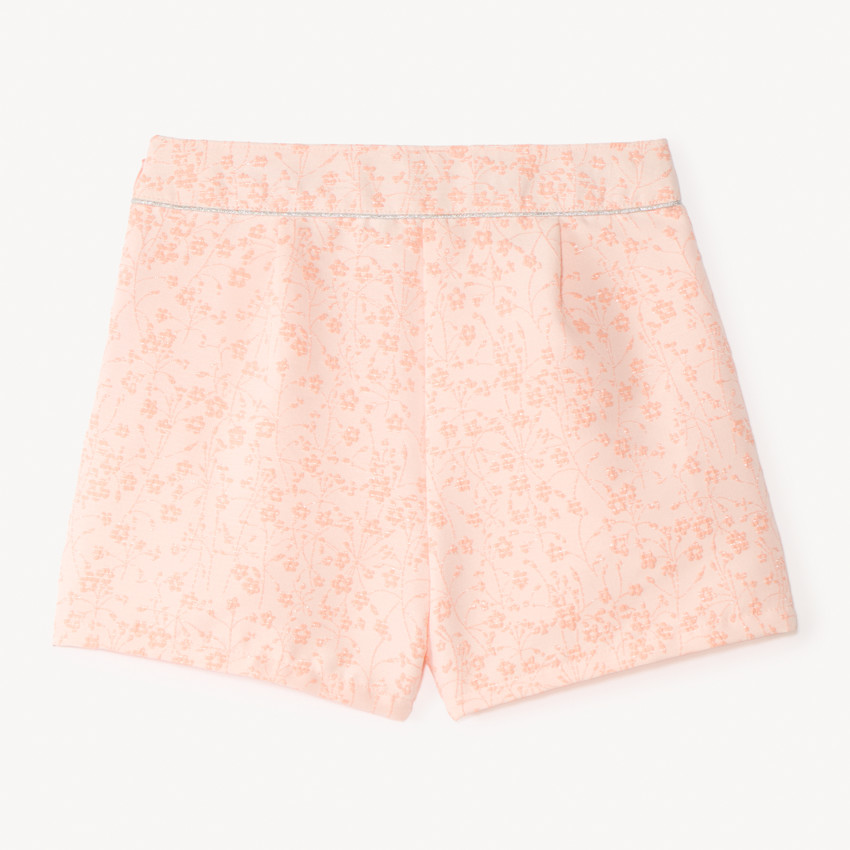 Short jacquard con motivos florales para niña 