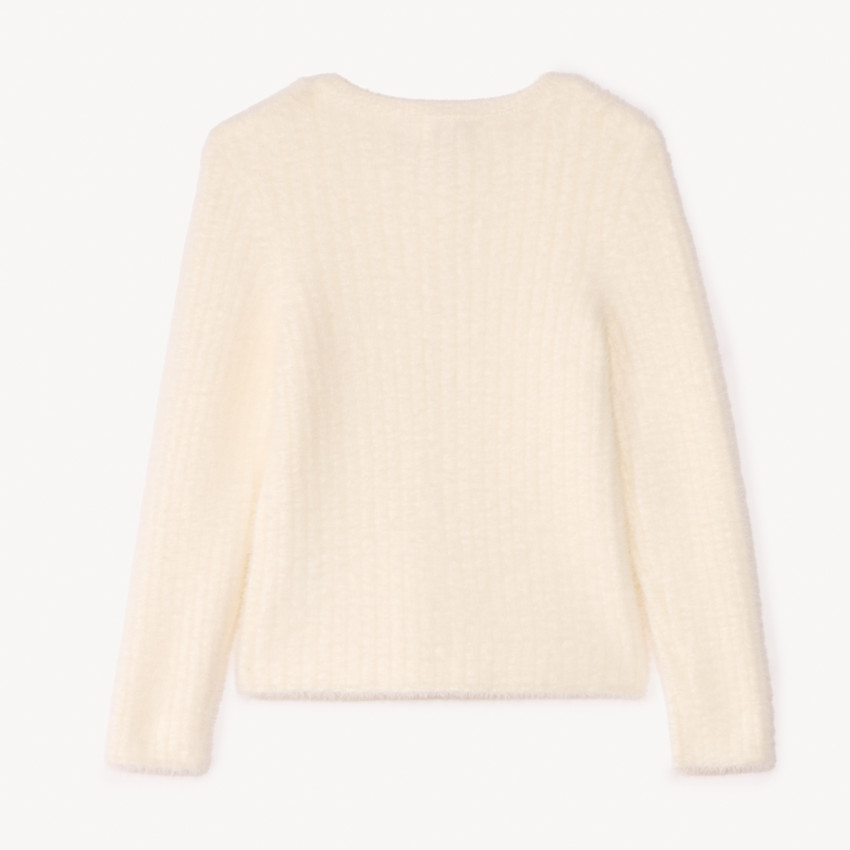 Chaleco de punto acanalado efecto peluche para niña 