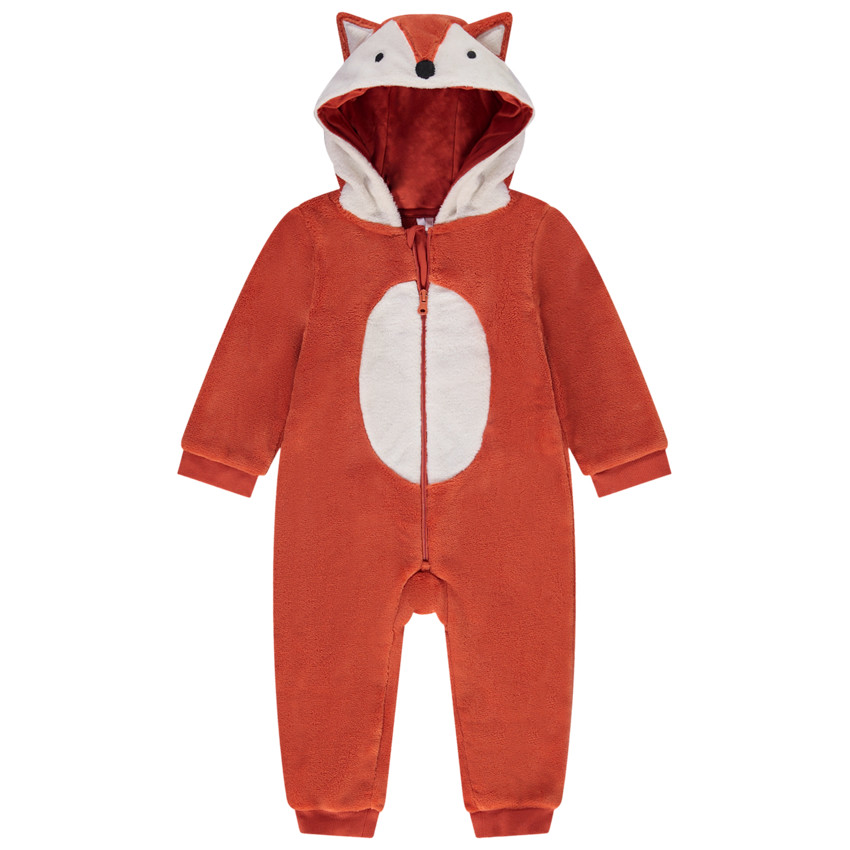 Surpyjama avec capuche ludique renard en sherpa pour b b gar on