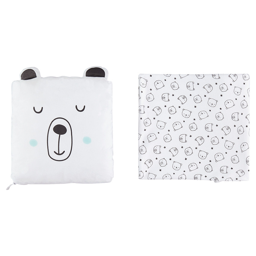 Juego de manta de punto y almohada con cremallera 