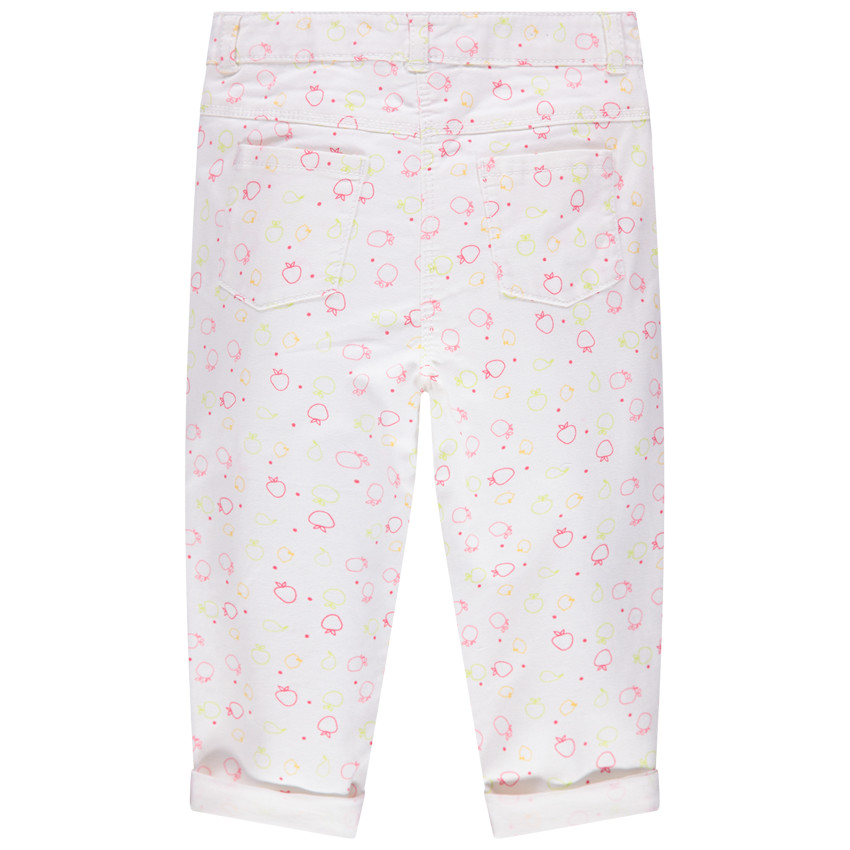 Pantalón con estampado all over con bolsillos con volantes 