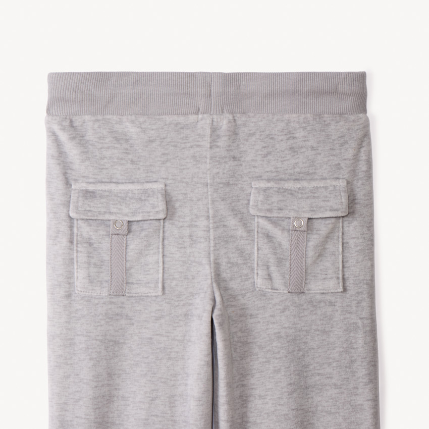 Conjunto chaleco con capucha y pantalón de chándal liso para niña 