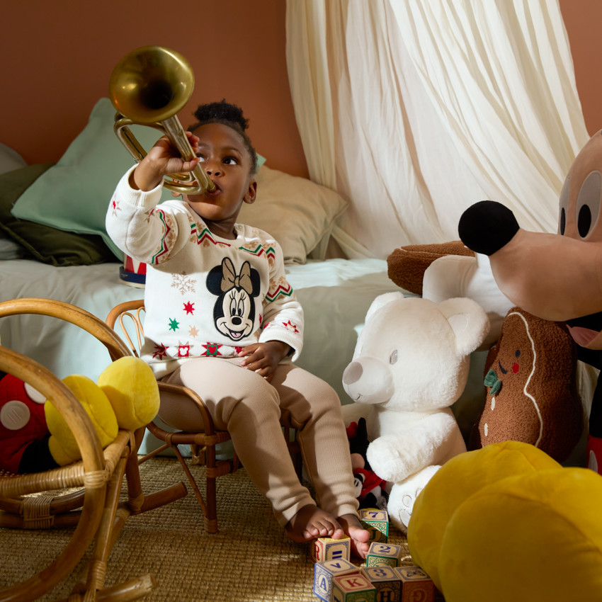 Suéter de Navidad Minnie Disney de punto para niña bebé 