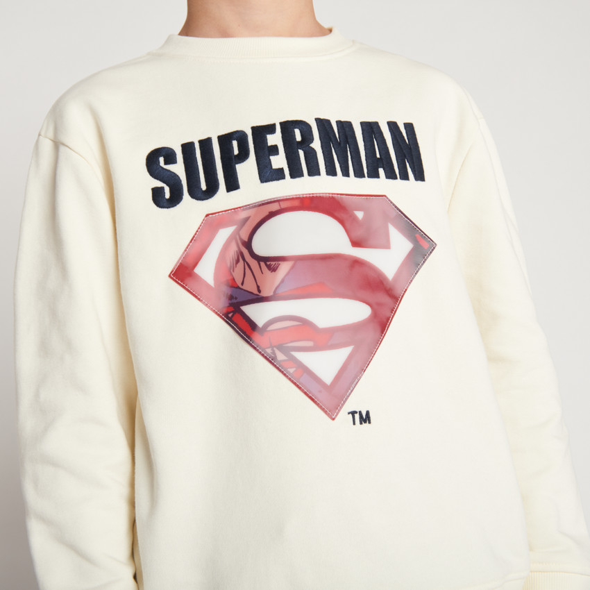 Sudadera de felpa lisa con estampado lenticular de Superman para niño 