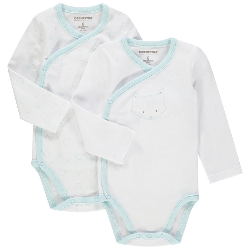 Pack de 2 bodies de manga larga de algodón con estampado de gatos para bebé niño.  Additional Pack de 2 bodies de manga larga de algodón con estampado de gatos para bebé niño.