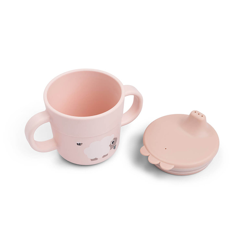 Taza de aprendizaje con asas Tiny Farm Rosa 